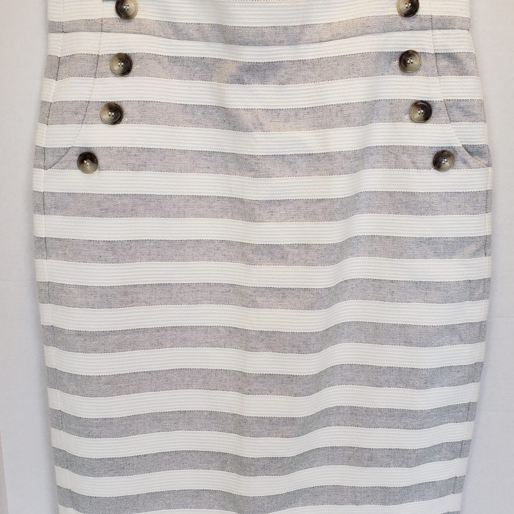 LOFT Striped Nautical Pencil Skirt size 10